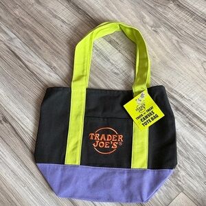 NWT Multicolor Trader Joes Trick or Treat Mini Canvas Tote Bag